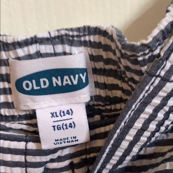 Blue and white striped girls shorts - Picture 3 of 4